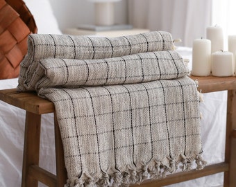 Manta orgánica suave, colcha de algodón, funda para sofá cama