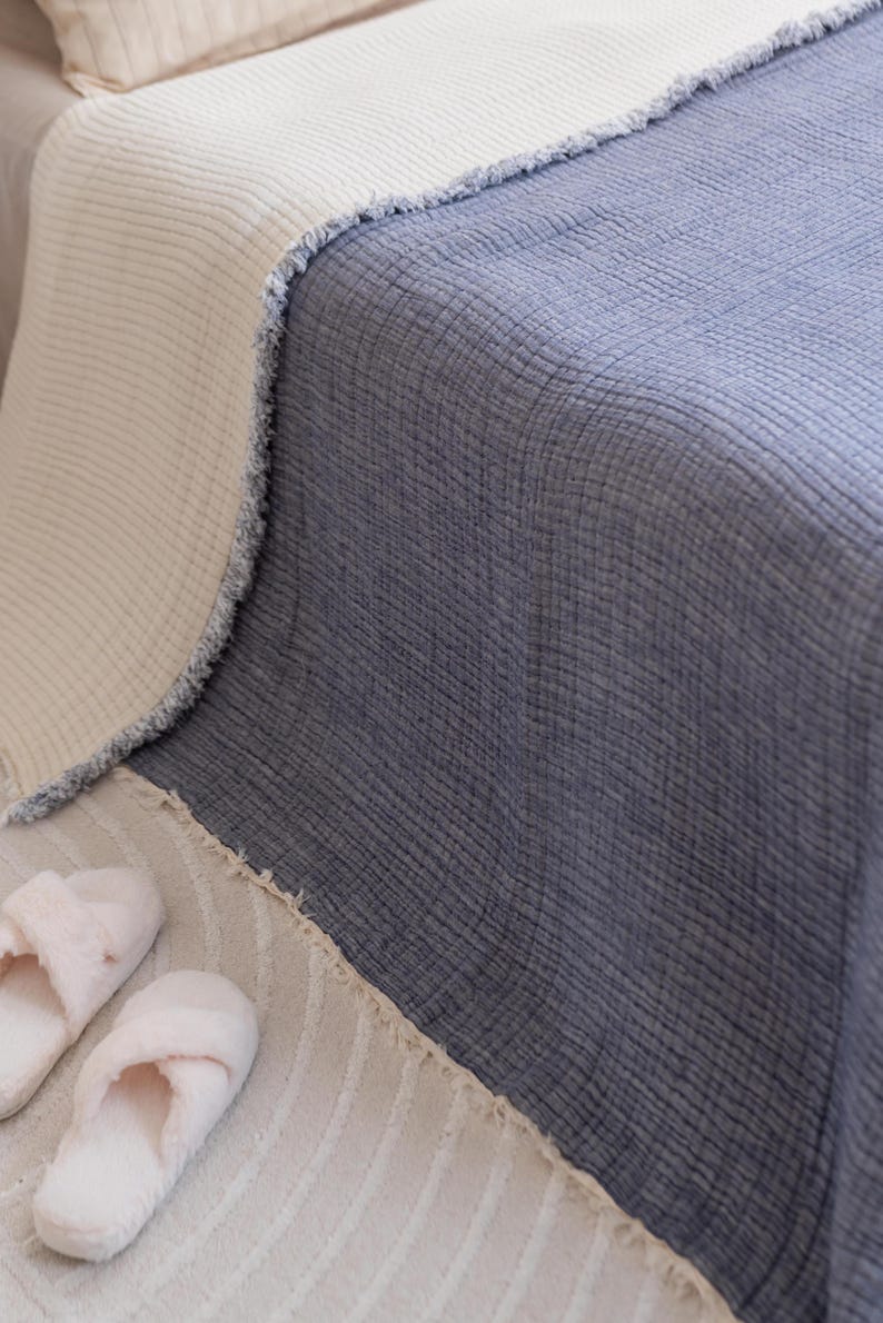 Organic Muslin Bed Cover, Muslin Cotton Throw Blanket, Soft Muslin