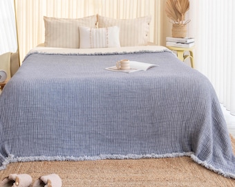 Bio-Baumwolldecke, Tröster, Twin Full Quilt, Musselin Tagesdecke, weiche Decke
