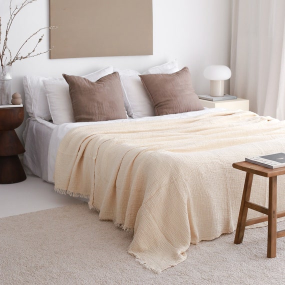Oversize King Bedspread Muslin Coverlet King Size Gauze Etsy