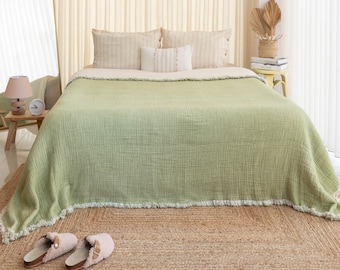Musselin Decke, Tagesdecke, Tagesdecke aus Musselin, Bio Baumwolle