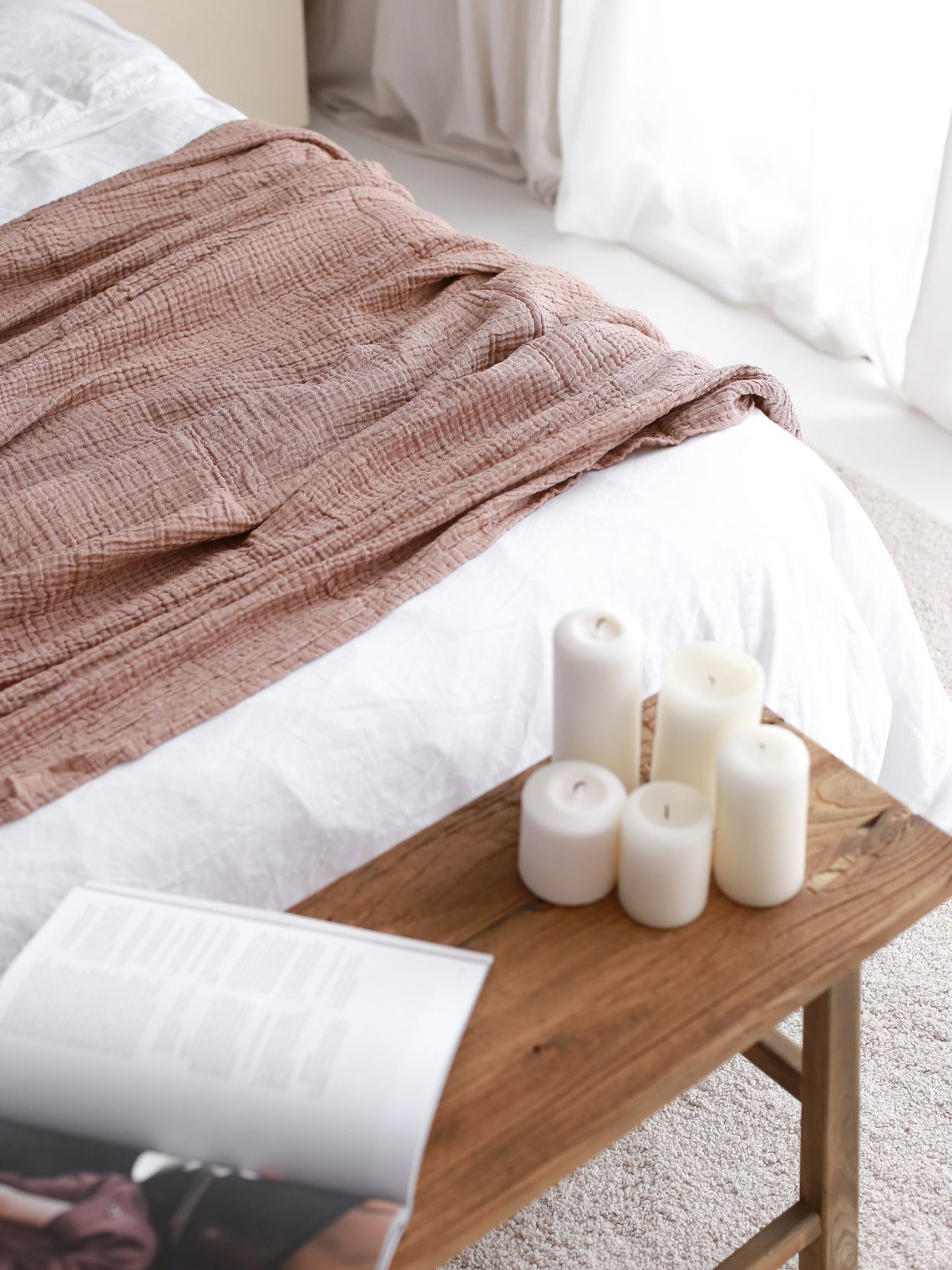 Soft Cotton Muslin Bedcover Queen Size Muslin Bedspread Etsy