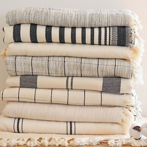 Oversize King Cotton Bedspread Gray, Queen Bed Coverlet, Boho Bed Throw Blanket, King Bed Cover