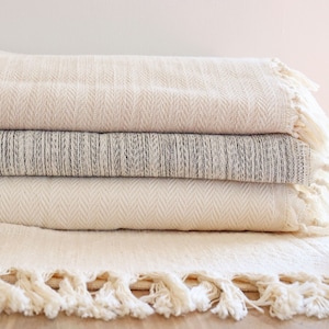 Soft Cotton Throw Blanket, Queen King Cotton Bedspread, Oversize Coverlet Queen, Lightweight Summer Blanket, Modern Bed Throw Blanket