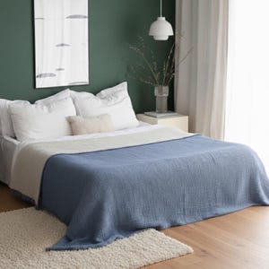 Lightweight Summer Bedspread, Muslin Cotton Throw Blanket, Gauze Bed Cover
