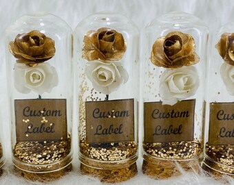 1-100 stuks schoonheid en het beest roségouden bruiloftsgastcadeau, roségouden bruidsmeisjeidee, luxe babyshowergunsten in bulk, bruidsfeestdozen