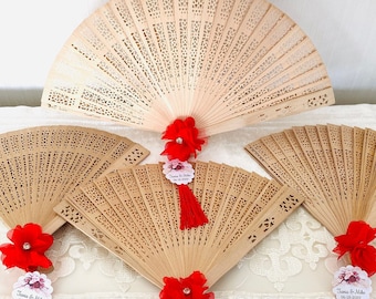 1-100Pcs Personalized Wedding Sandalwood Hand Fan Guest Favor, Beach Bridal Shower Party Gifts, Bulk Bridesmaid Ceremony Han Fan Thank You