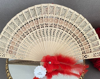 1-100Pcs Personalized Wedding Sandalwood Hand Fan Guest Favor, Beach Babyl Shower Party Gift,  Bridal Shower Party Name, Mother's Day Favors