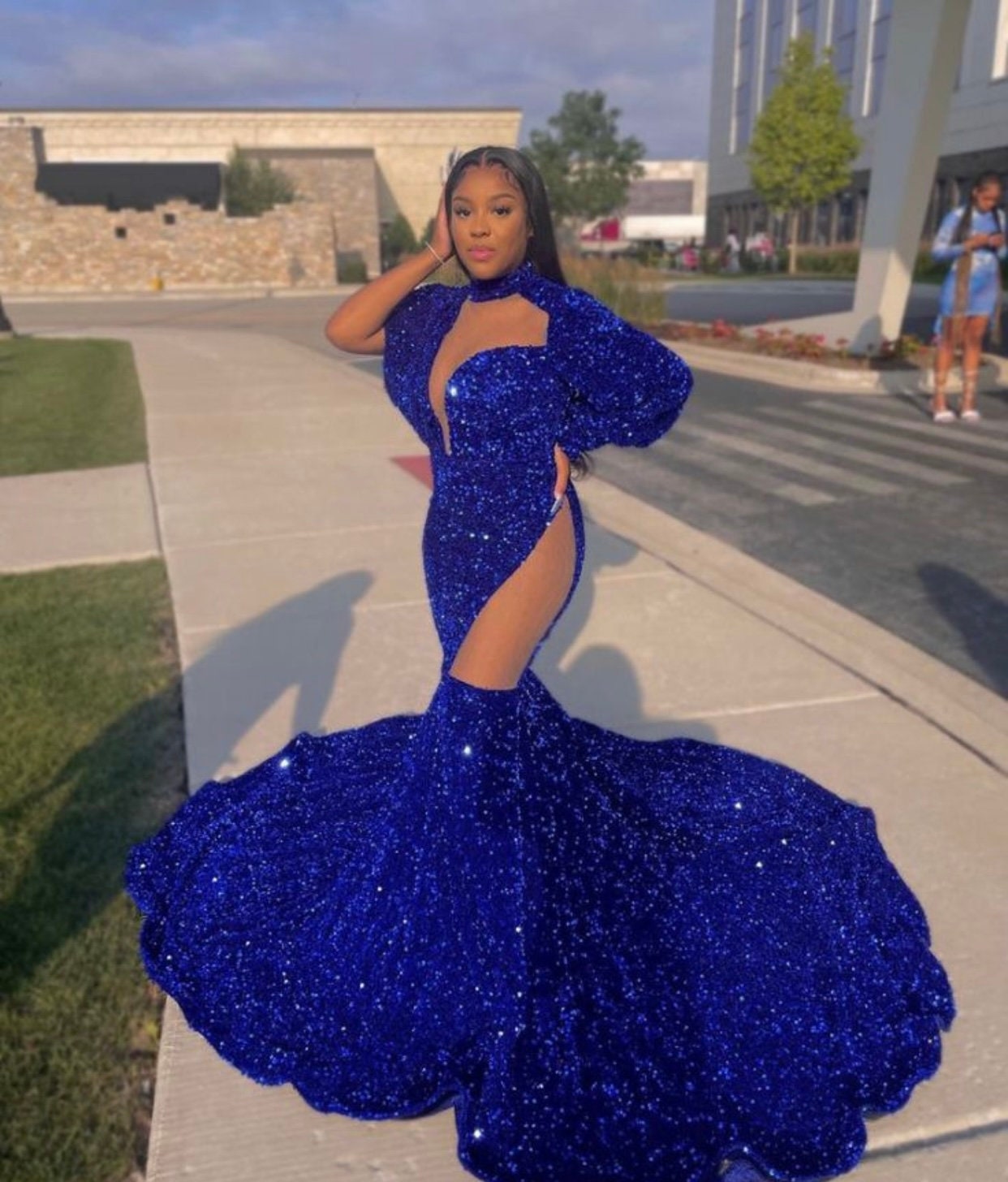 prom dress blue