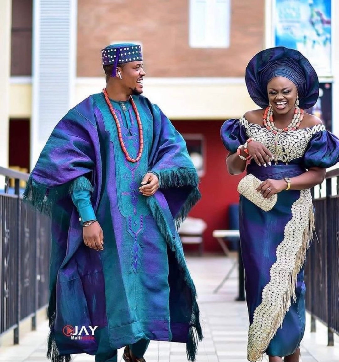 Couple Traditional Wedding Outfits,aso Oke Wedding Dress,african ...