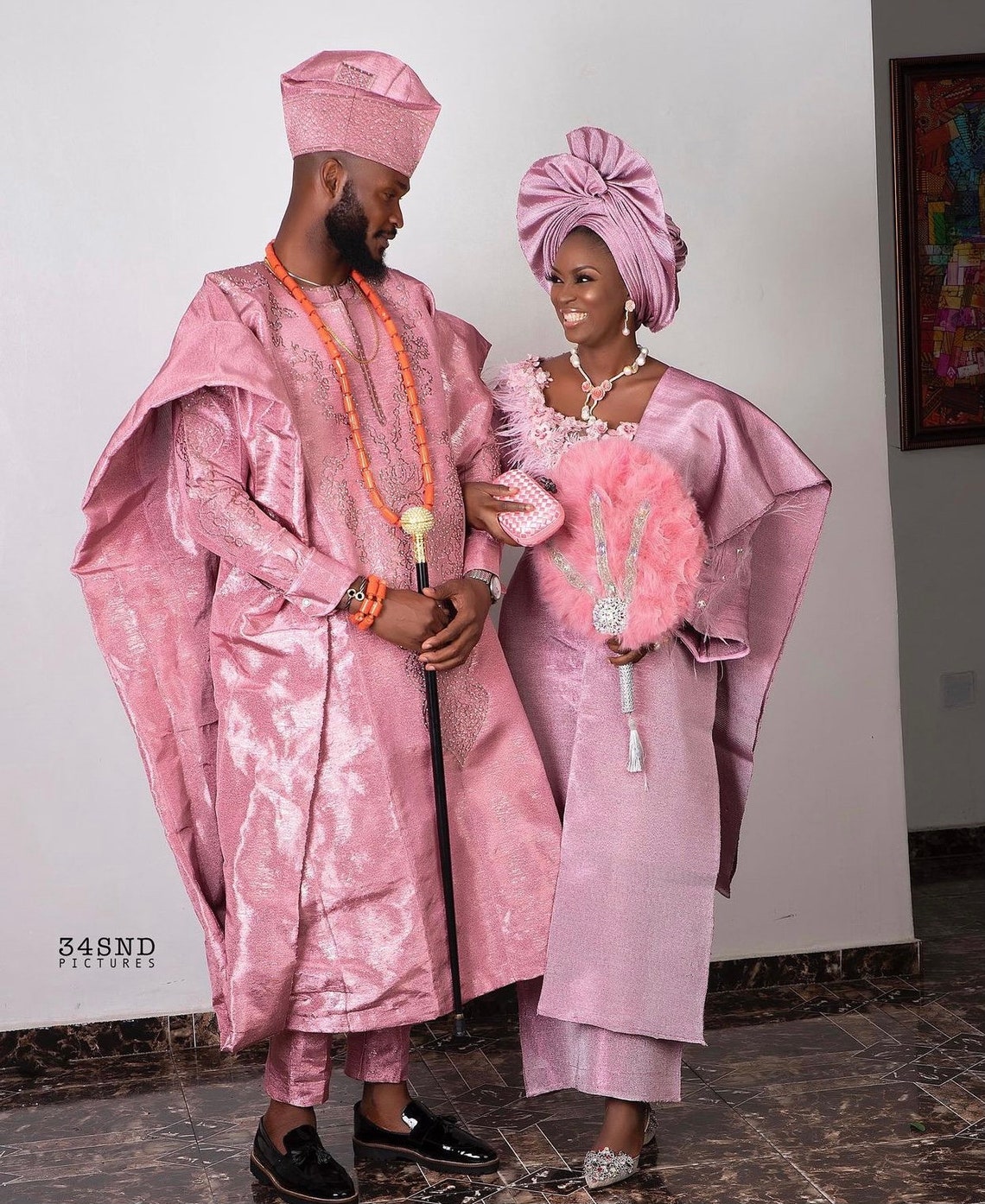 Couple Traditional Wedding Outfitsaso Oke Wedding - Etsy