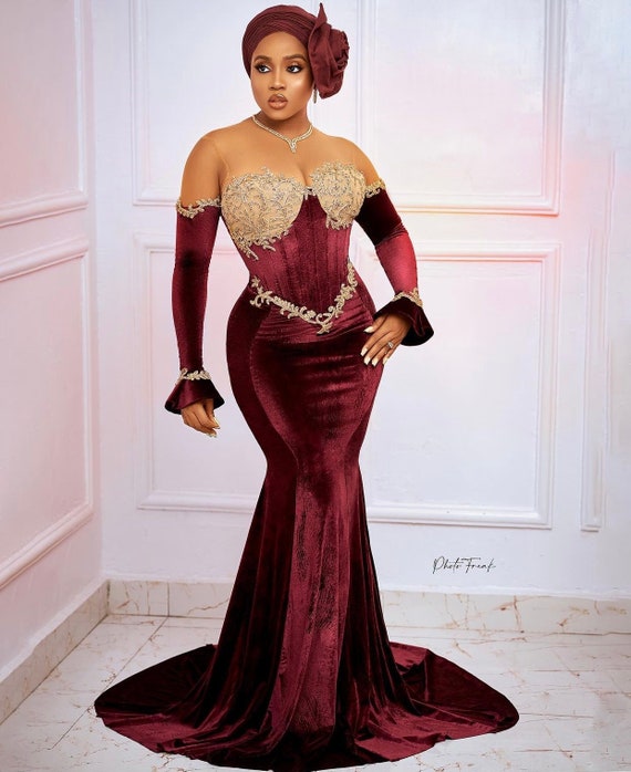Party wear velvet gowns cheap
