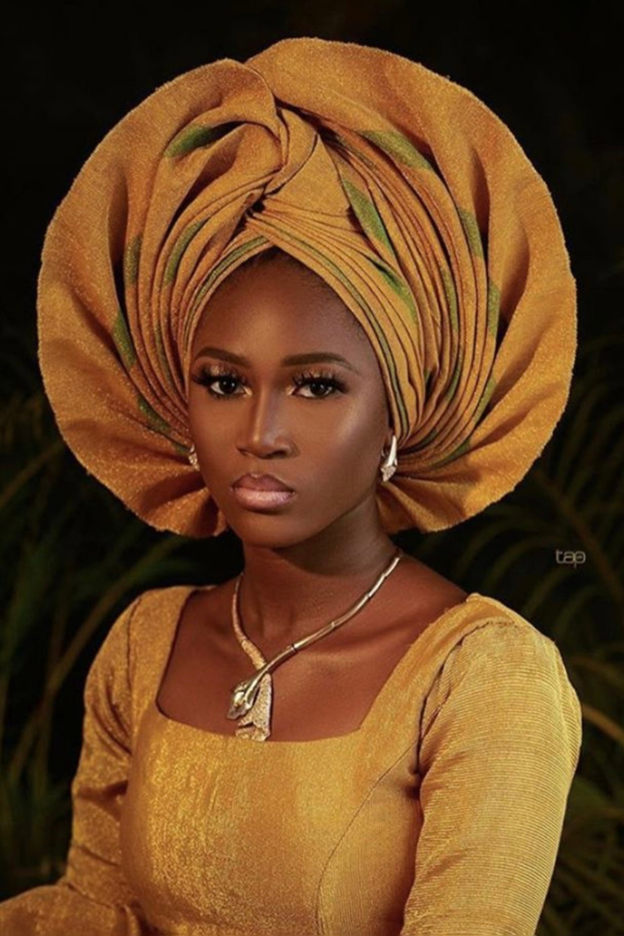 Africa Party Gold Nigeria Gele Headtie Hat Asooke Etsy