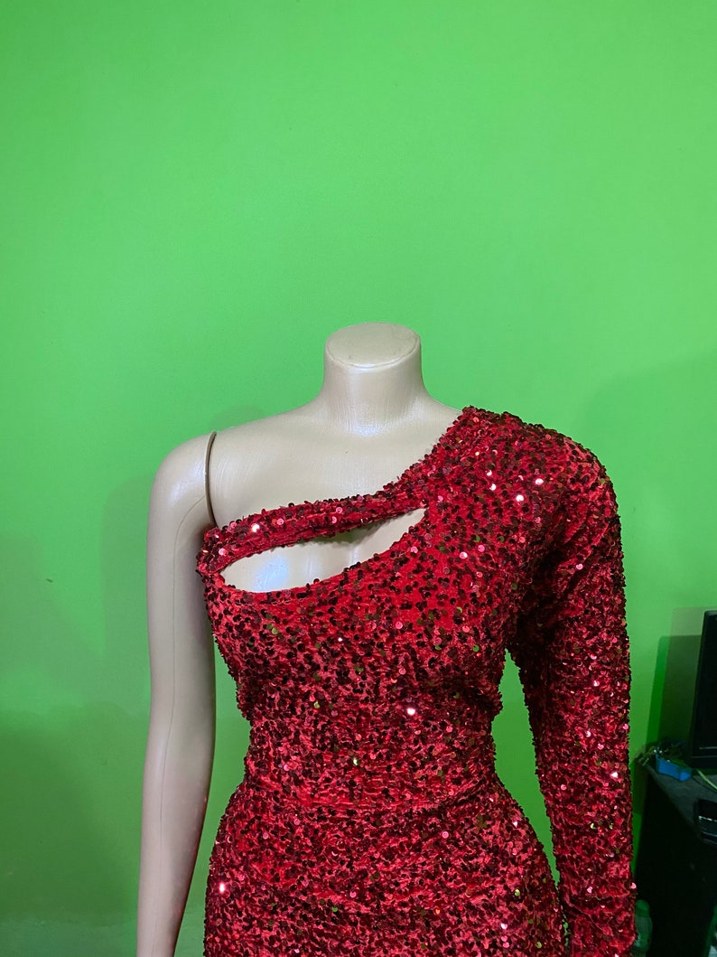 Red Mermaid Sequins Prom Dresswedding Reception Gown - Etsy