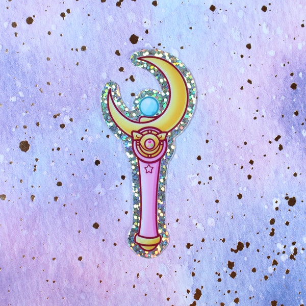 Magical Girl Crescent Wand Sticker | Moon Stick