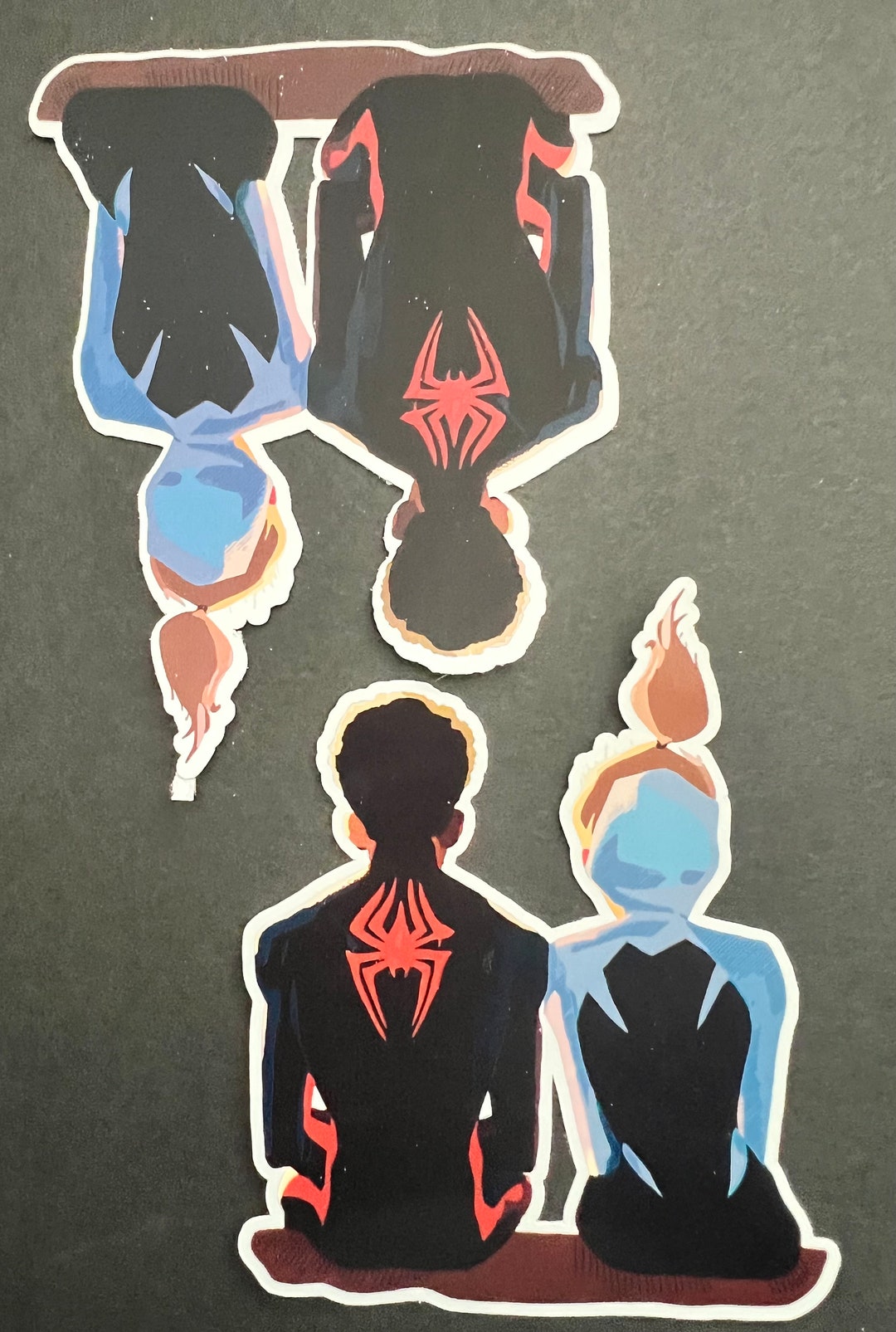 Miles Morales & Gwen Stacy Upside Down Stickersticker Pack|spider-gwen 