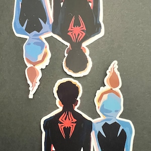 Miles Morales & Gwen Stacy Upside Down Sticker/Sticker Pack|Spider-Gwen|Spider-Man|Ultimate Spider-Man|Across the Spider-verse|Sony Movies