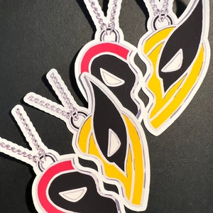 Wade Wilson and Logan Heart Keychain Sticker/Sticker Pack