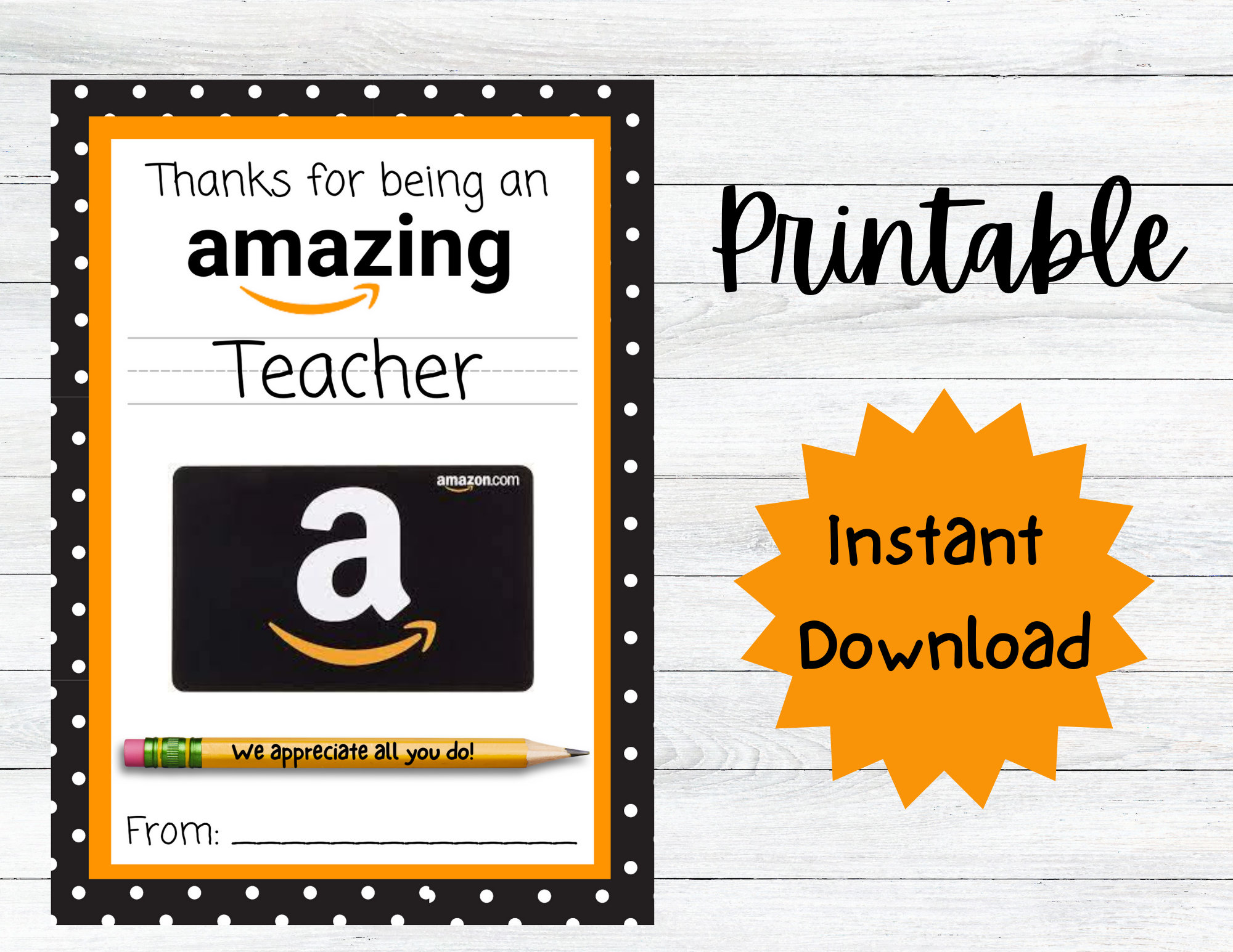 PRINTABLE Amazon Gift Card Holder, End of School Year, School is Out ...
