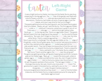 Easter Game, Pass The Gift, Easter Party Games, Printable Easter Activities, Easter Group Game, Easter Family Games, Left Right Game
