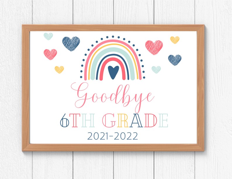 Printable Last Day of 6th Grade Sign Sixth Grade Boho - Etsy