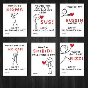 Tarjetas de San Valentín para niños de Slang, divertidas tarjetas de San Valentín para el aula, tarjetas de San Valentín para adolescentes y preadolescentes, tarjetas de San Valentín para niños, divertidas tarjetas de San Valentín
