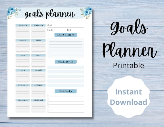 Printable Goals Planner | Etsy
