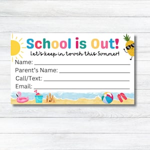 Cartes de visite Playdate, Carte de visite d'été imprimable, Cartes de visite d'été pour enfants, Cartes de visite Playdate, Carte de visite d'été pour enfants, Date de jeu
