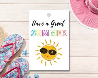 PRINTABLE Have a Great Summer, Thanks Gift Tag, End of School Year Gift Tag, School Treat Tag, Teacher Gift Tag