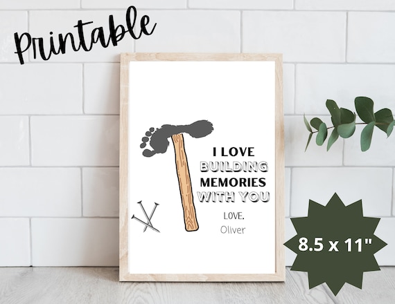 Father's Day Footprint Craft Printable Father's Day | Etsy