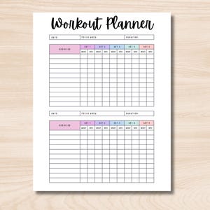 PRINTABLE Exercise Tracker Activity Log, Journal Page Exercise Tracker, Daily Tracker, Weekly Tracker, Health Tracker Workout