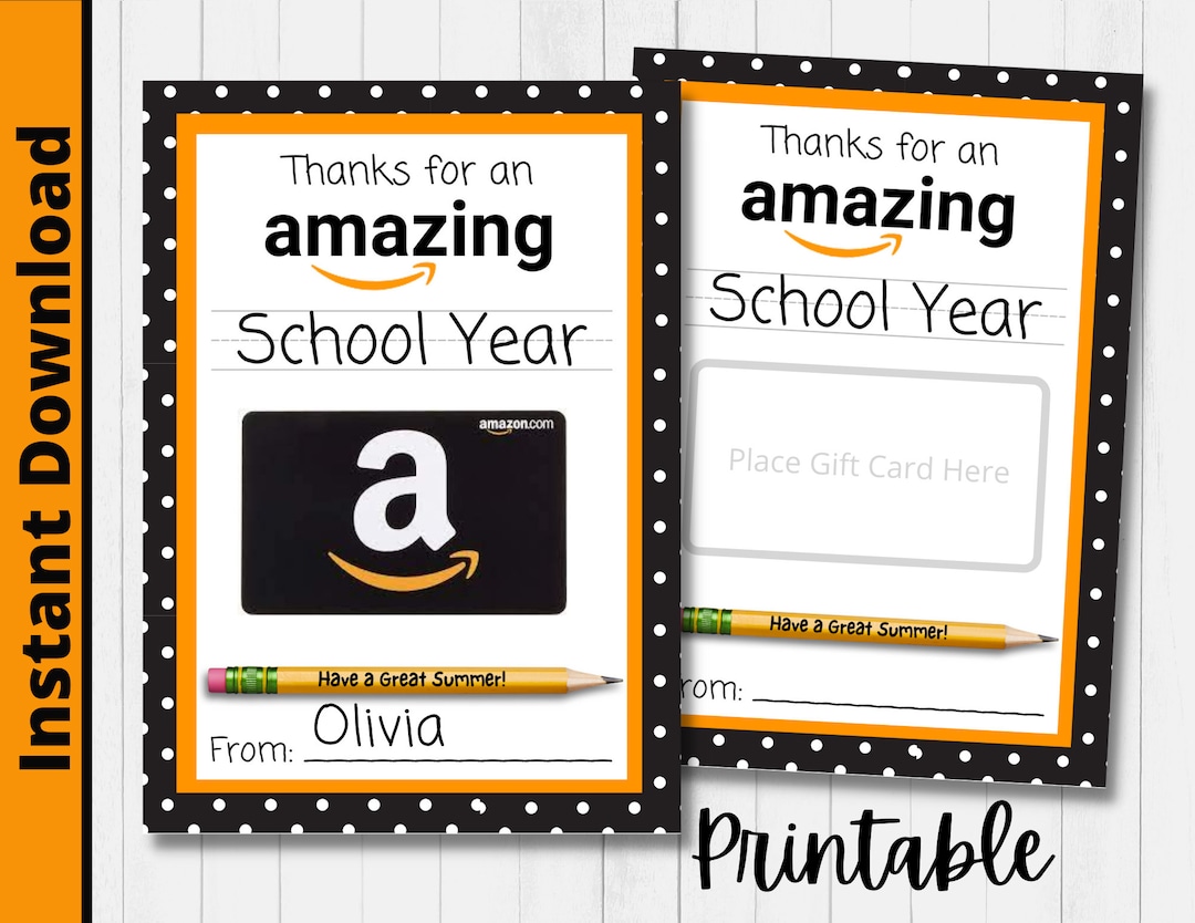 PRINTABLE Amazon Gift Card Holder, End of School Year, School is Out ...