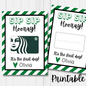 PRINTABLE Starbucks Gift Card Holder, Back to School, Teacher Thank You, Teacher Gift
