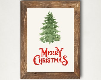 Impresión de Feliz Navidad, Arte de la pared de Navidad, Imprimible de Navidad, Impresiones de Navidad, Decoración de Navidad, Signo de Navidad, Impresión Digital