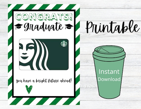 Starbucks, Graduate Gift Card Holder, Congrats Grad, Graduation