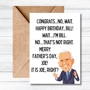 Carte de fête des pères à imprimer pour papa, cadeau pour beau-père, drôle de carte Biden pour grand-père, Joe Biden, carte pour républicain, drôle de carte pour la fête des pères