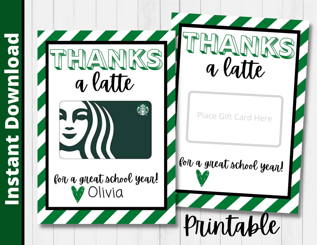 PRINTABLE Starbucks Gift Card Holder School is Out End of Etsy