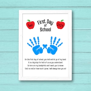 Handprint First Day of School Poem Back to School Handprint Art Handprint First Day of School Poem Back to School Handprint Art