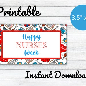 Nurses Week Tag, Gift Tag, Thank You, Printable