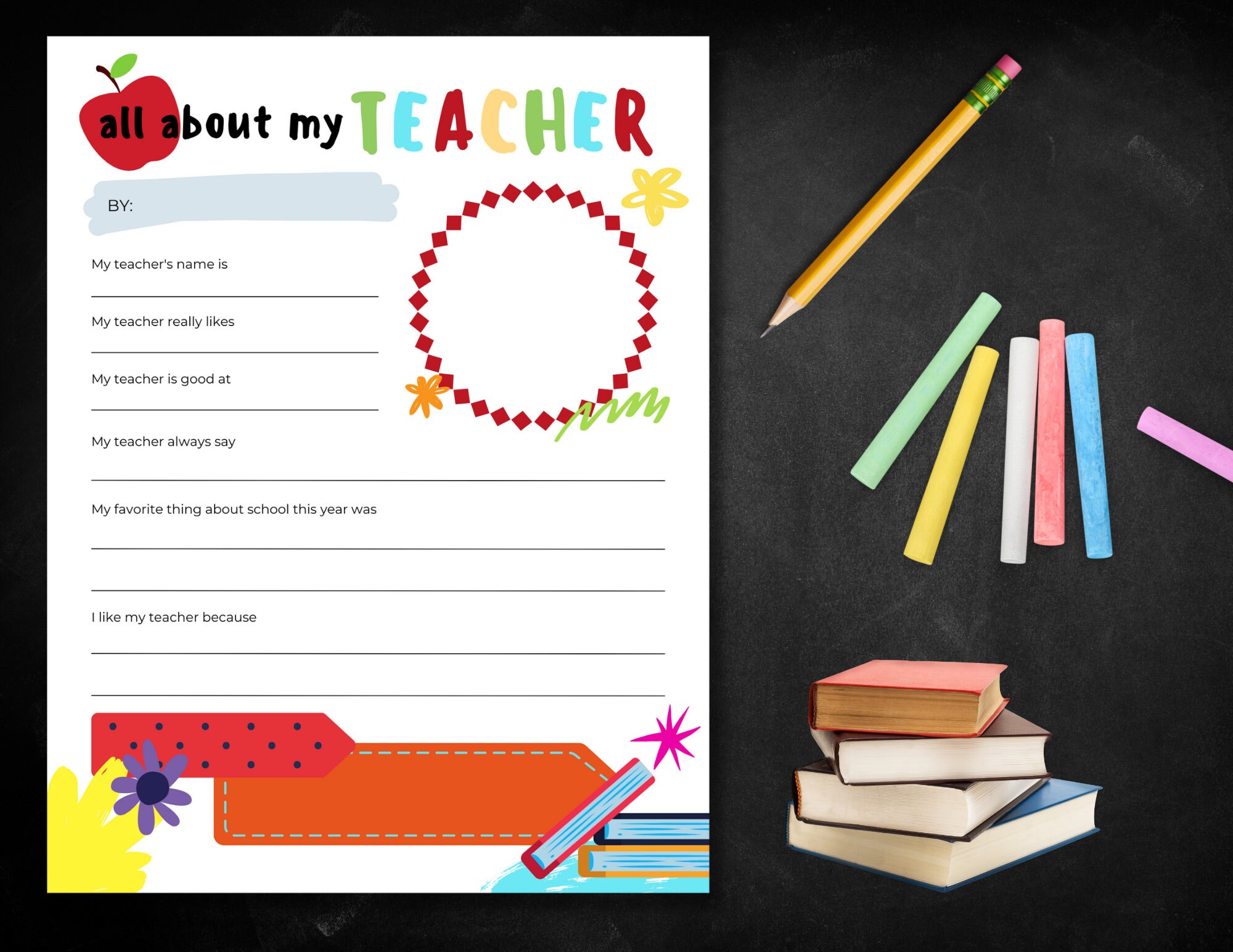 Teacher Appreciation Week Printable, All About My Teacher, Teacher ...