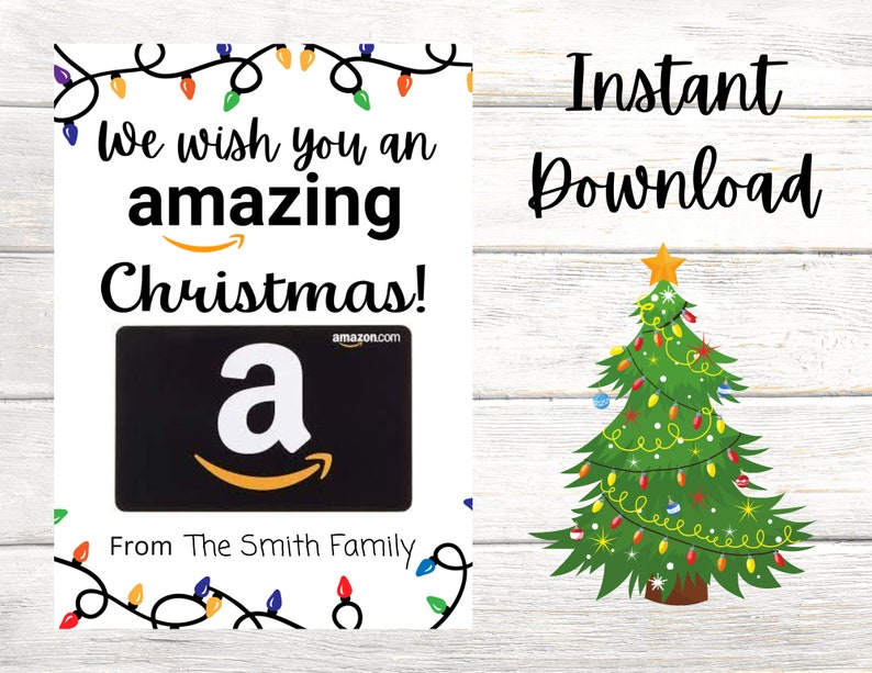 PRINTABLE Amazon Gift Card Holder, Christmas, Teacher Gift, Neighbor