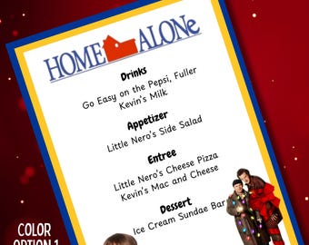 Home Alone, Christmas Dinner and a Movie Night Menu | Christmas Movie Idea, Family Movie Nights | Family Friendly Menus CUSTOMIZABLE