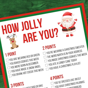 Christmas Game | How Jolly are You? | Christmas Party Game | Christmas Printable Game | Holiday Party Game | Fun and Easy Group Game