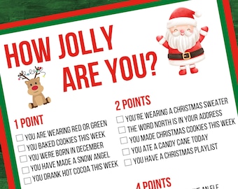 Christmas Game | How Jolly are You? | Christmas Party Game | Christmas Printable Game | Holiday Party Game | Fun and Easy Group Game