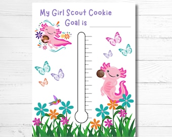 Girl Scout Cookies Goal Setting Tracker Worksheet Booth Fundraising Printable Instant Download