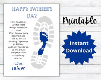 Father Day Footprint Printable - Etsy