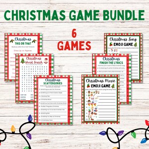 Printable Christmas Game Bundle, Christmas Party Games, Christmas Family Games, Printable Games