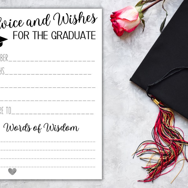 Advice and Wishes Graduation, Printable, Card
