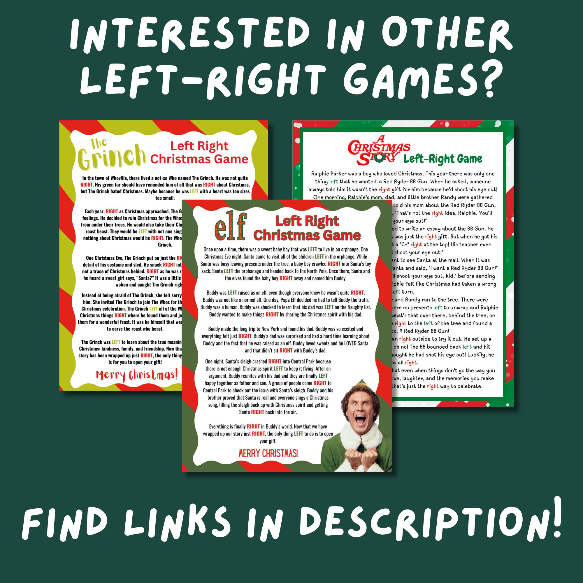 elf left right christmas game | christmas pass the prize | right