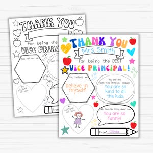 Vice Principal Appreciation Coloring Page • Printable Thank You Gift • Assistant Principal Gift Idea • Instant Download